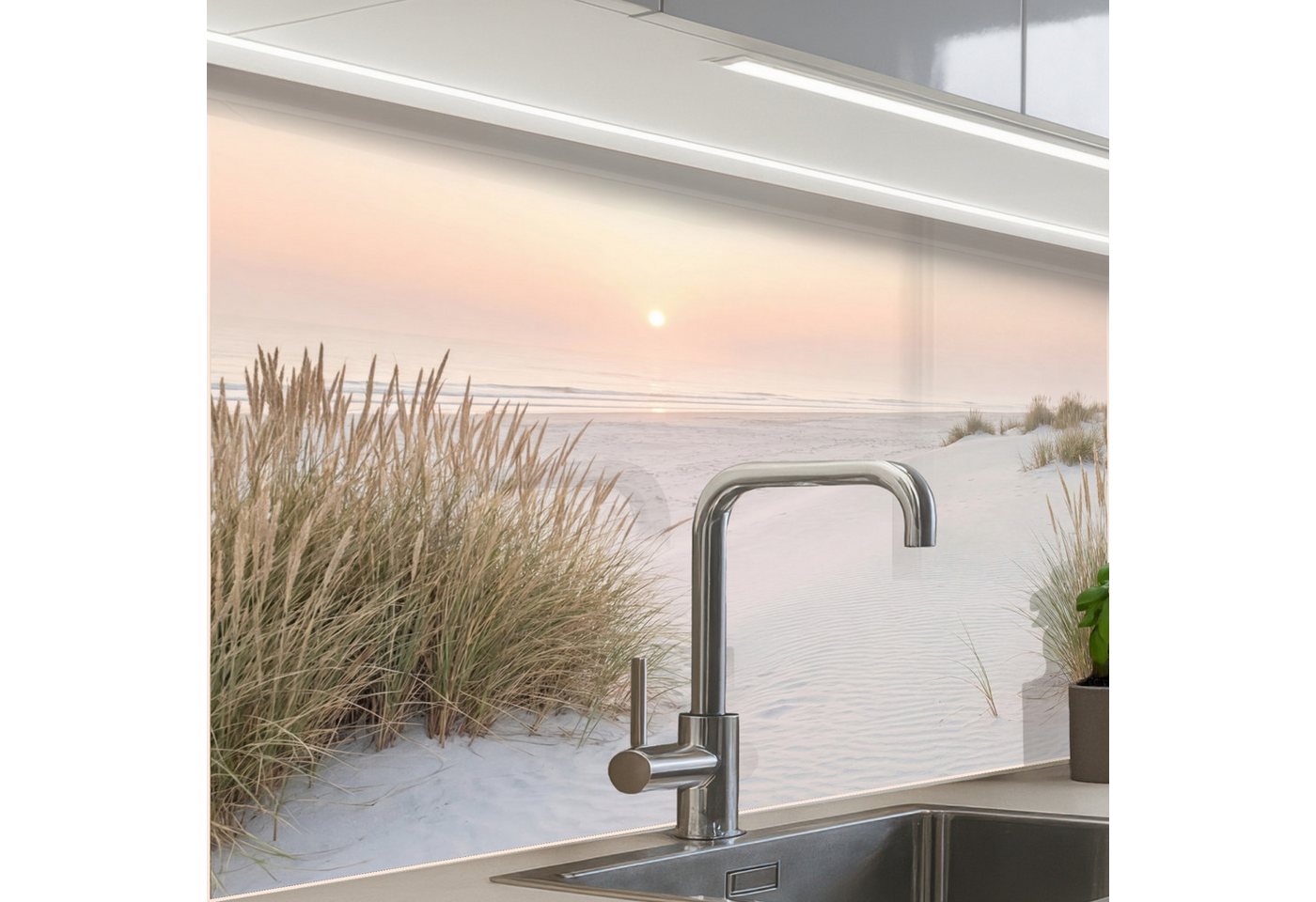 KitchenYeah Küchenrückwand Muster selbstklebend (keine Folie) Horizont - Dünenlandschaft - Sand, (1-tlg), Spritzschutz, Küche, Rückwand, Küchenwand, Küchenfront, 30x20 cm Bild 4