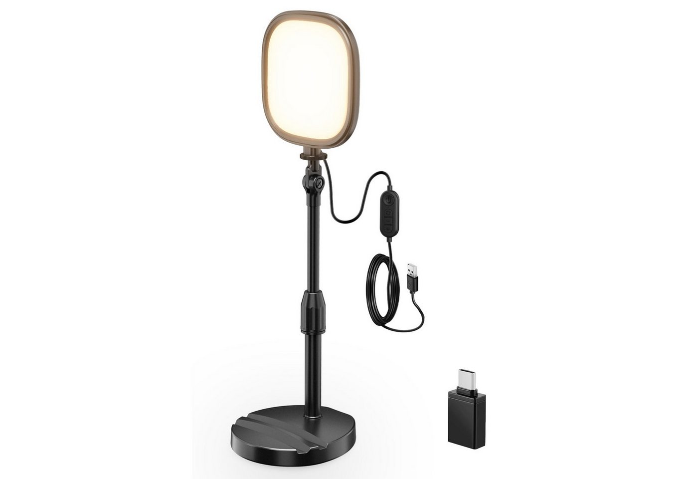 Neewer Videoleuchte NL10 5" Tisch Videolicht für Videoanrufe Vollbild licht mit Ständer, 10W zweifarbige, Edge Lit Videokonferenz Licht für Laptop Webcam Bild 2