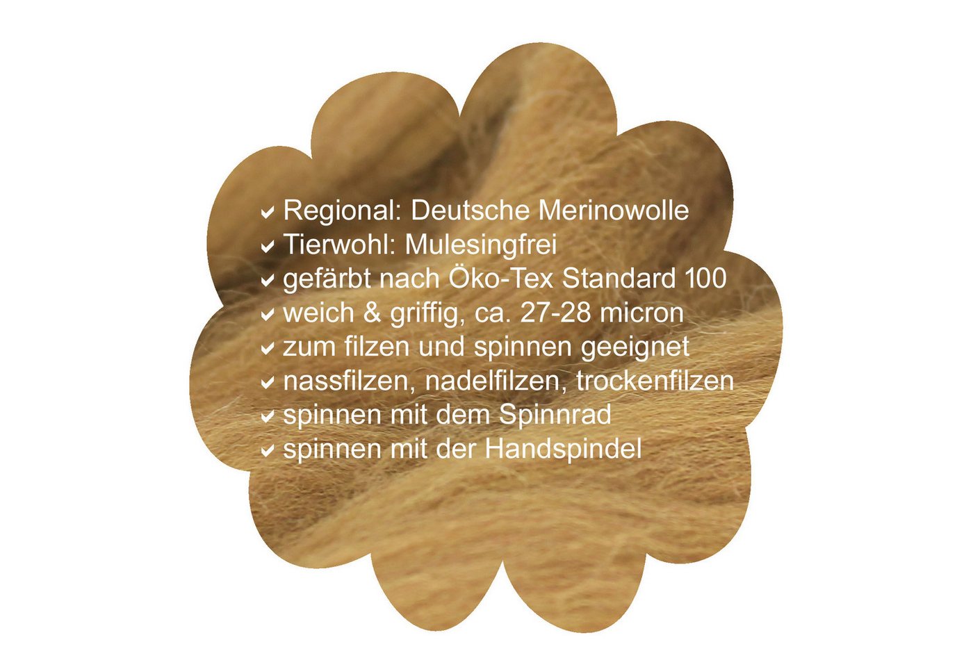 theofeel Filzwolle Märchenwolle Bastelwolle Nassfilzen Trockenfilzen Farbwahl Bastelgarn, (25g Kammzug Merinowolle, Wolle zum filzen, Spinnwolle, Spinnfasern, Nadelfilzen), 100% Wolle (Deutsche Merinowolle) Bild 3