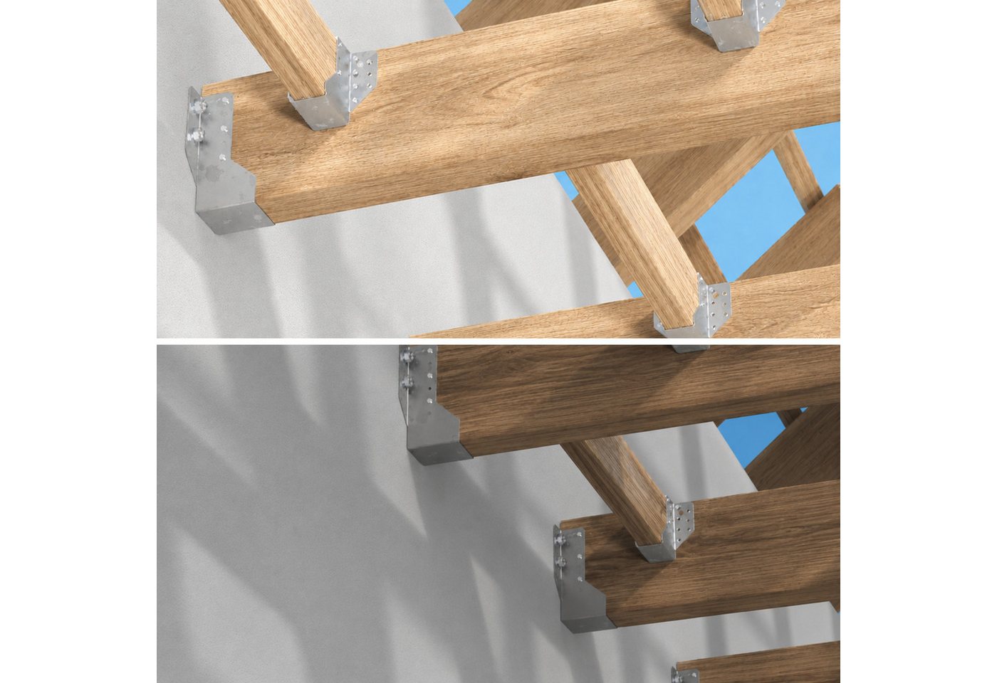 Torvon Balkenschuh 10 Stück Feuerverzinkt Balkenträger Holzverbinder für Carport, Pergola, LxB: 117.5x25 mm Bild 2