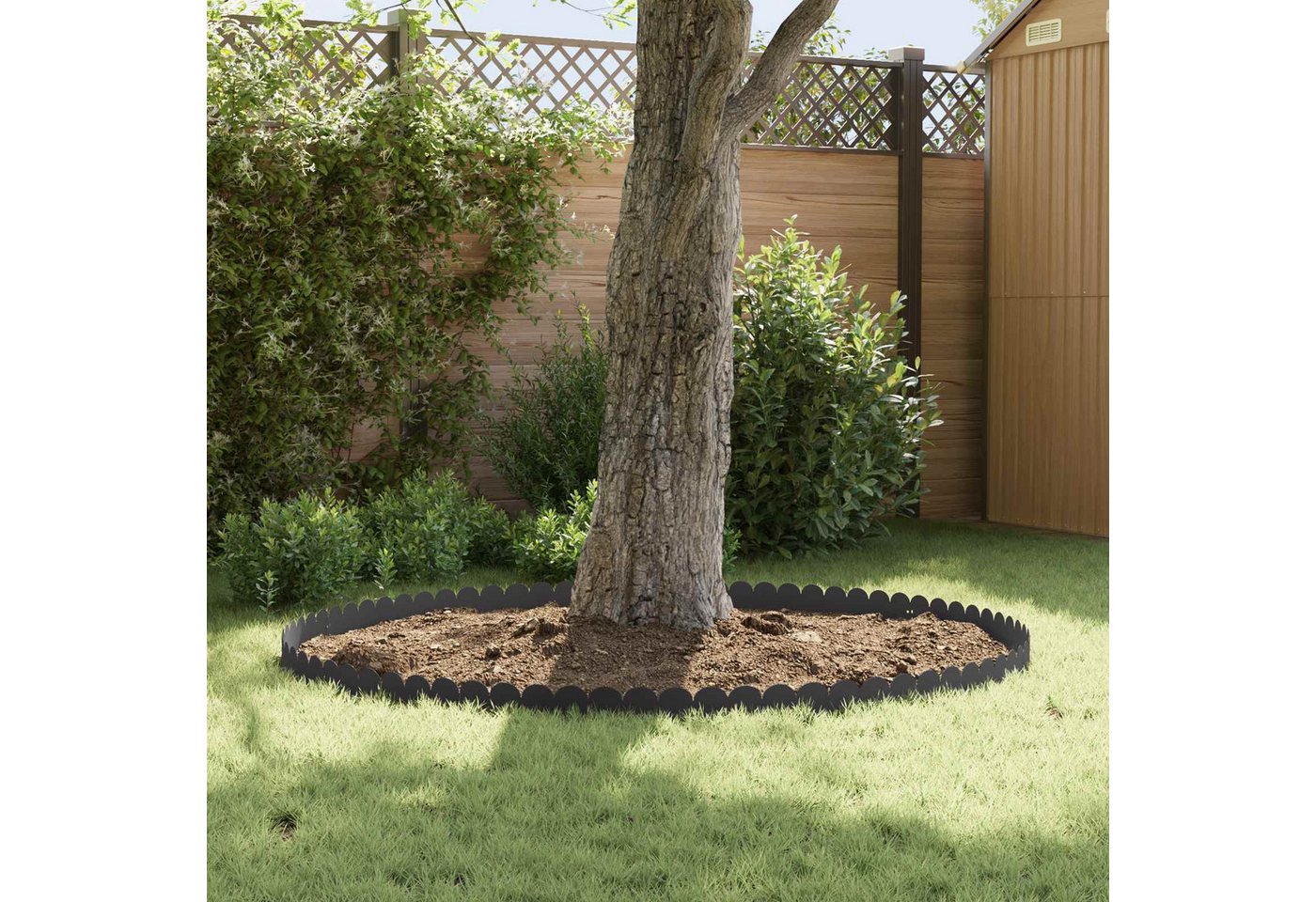 vidaXL Beetumrandung Raseneinfassung 10 stk. 103 x 15 cm Stahl Schwarz Bild 2
