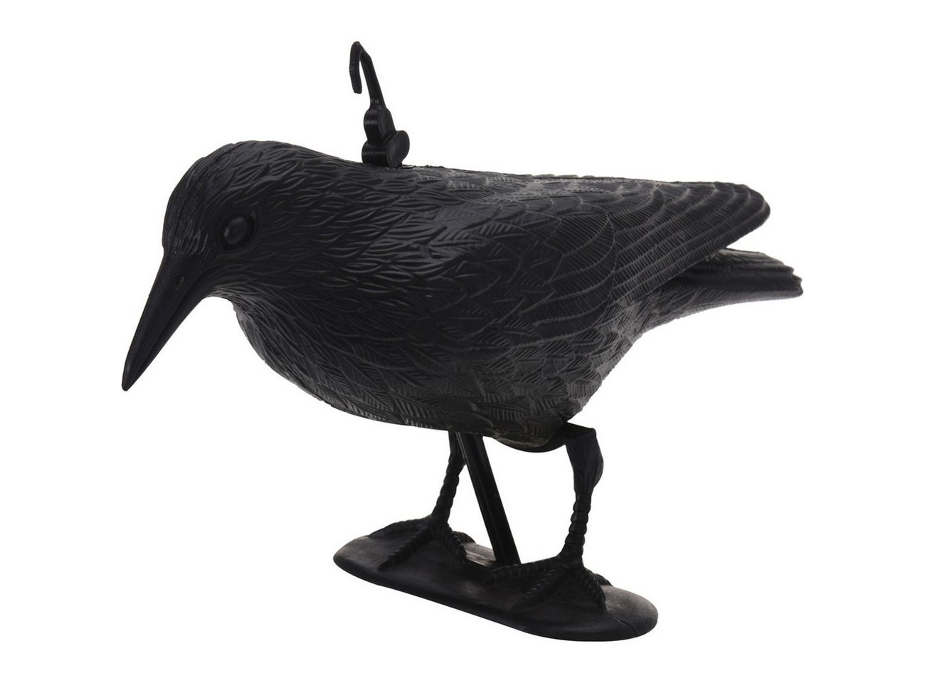 shop'n smile ideoon Vogel-Schreck Wetterfester Rabe zur Vogelabwehr, 35x19x13 cm, Vogelschreck, schwarz, 2-tlg., Raben-Attrappe in Lebensgröße zur Spatzenabwehr