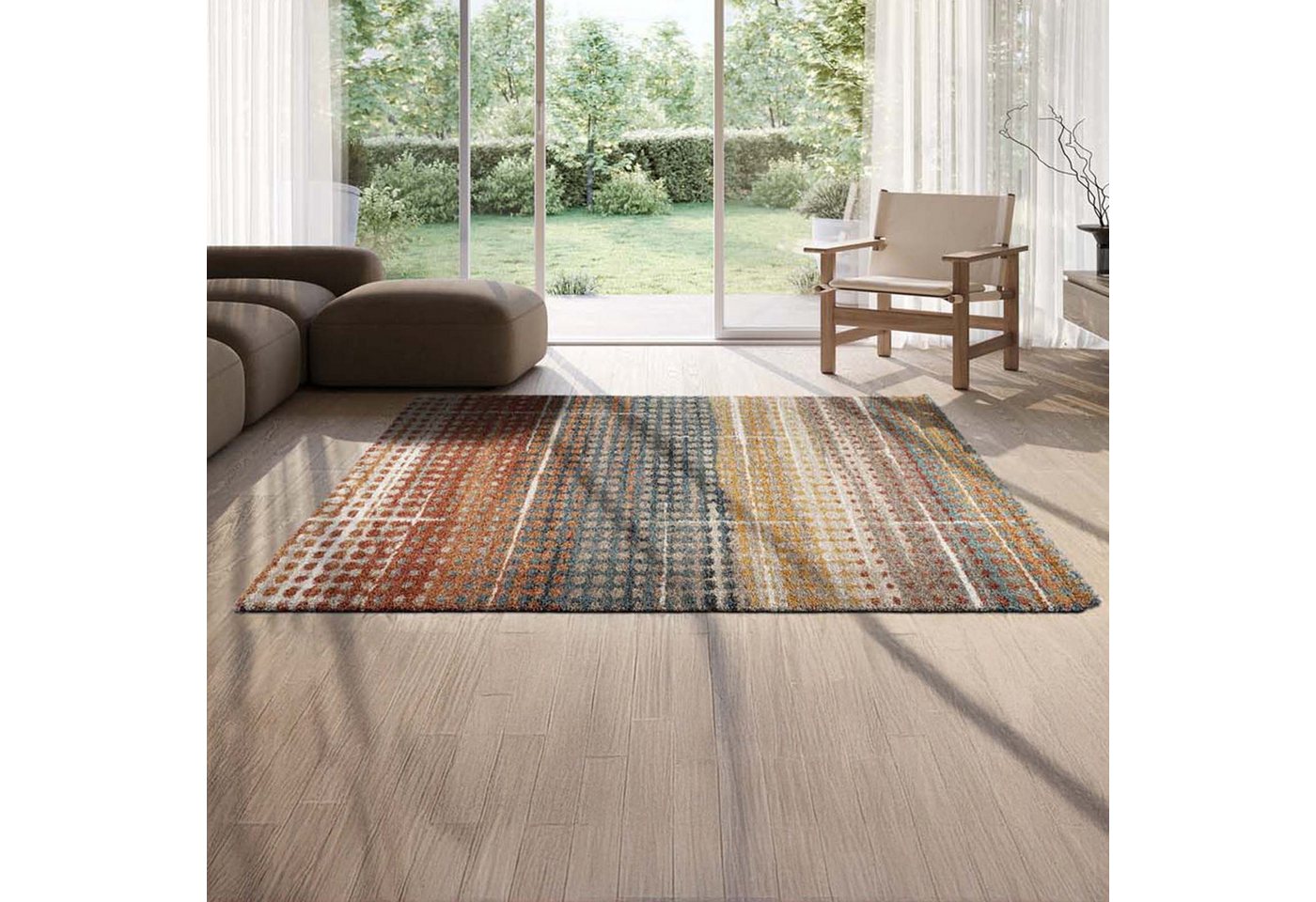 TaraCarpet Langflor-Teppich TaraCarpet Berber Gent Wohnzimmer,Schlafzimmer,Esszimmer multi, rechteckig, Höhe: 25 mm, moderner Hochflor gemustert Multicolor 80x150 Bild 4