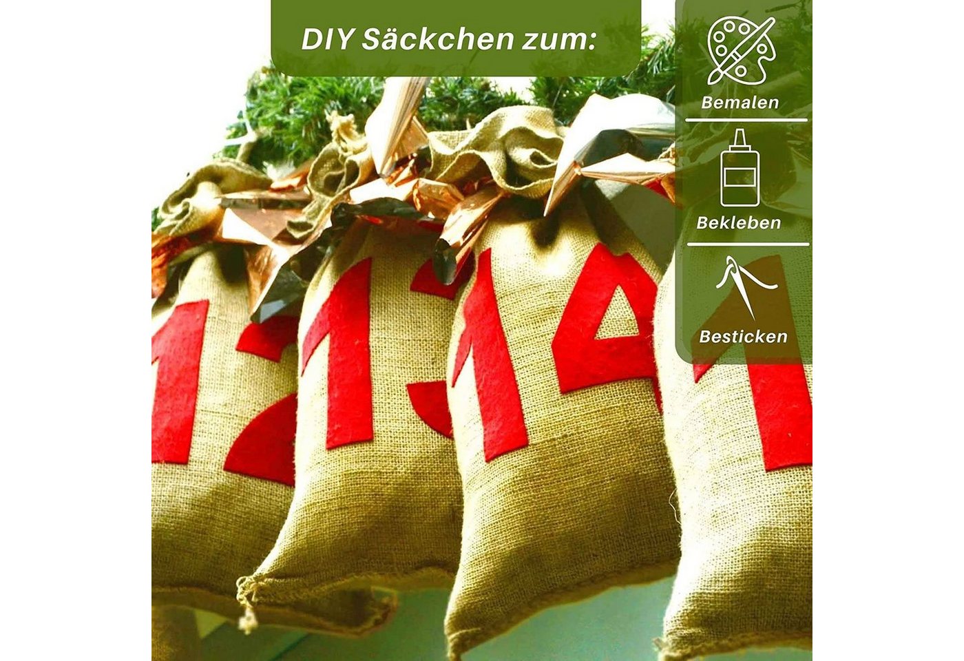 wisefood Küche 24-tlg., Jutesäckchen - natur 9x15cm (Naturfaser) - 24er Set - 1 Set