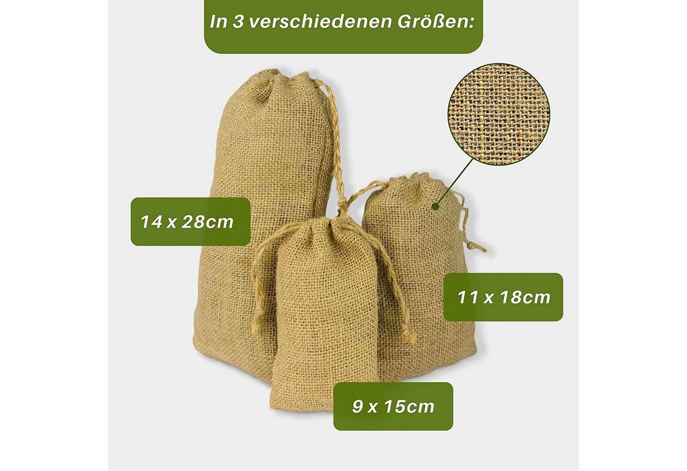 wisefood Küche 24-tlg., Jutesäckchen - natur 9x15cm (Naturfaser) - 24er Set - 1 Set Bild 5