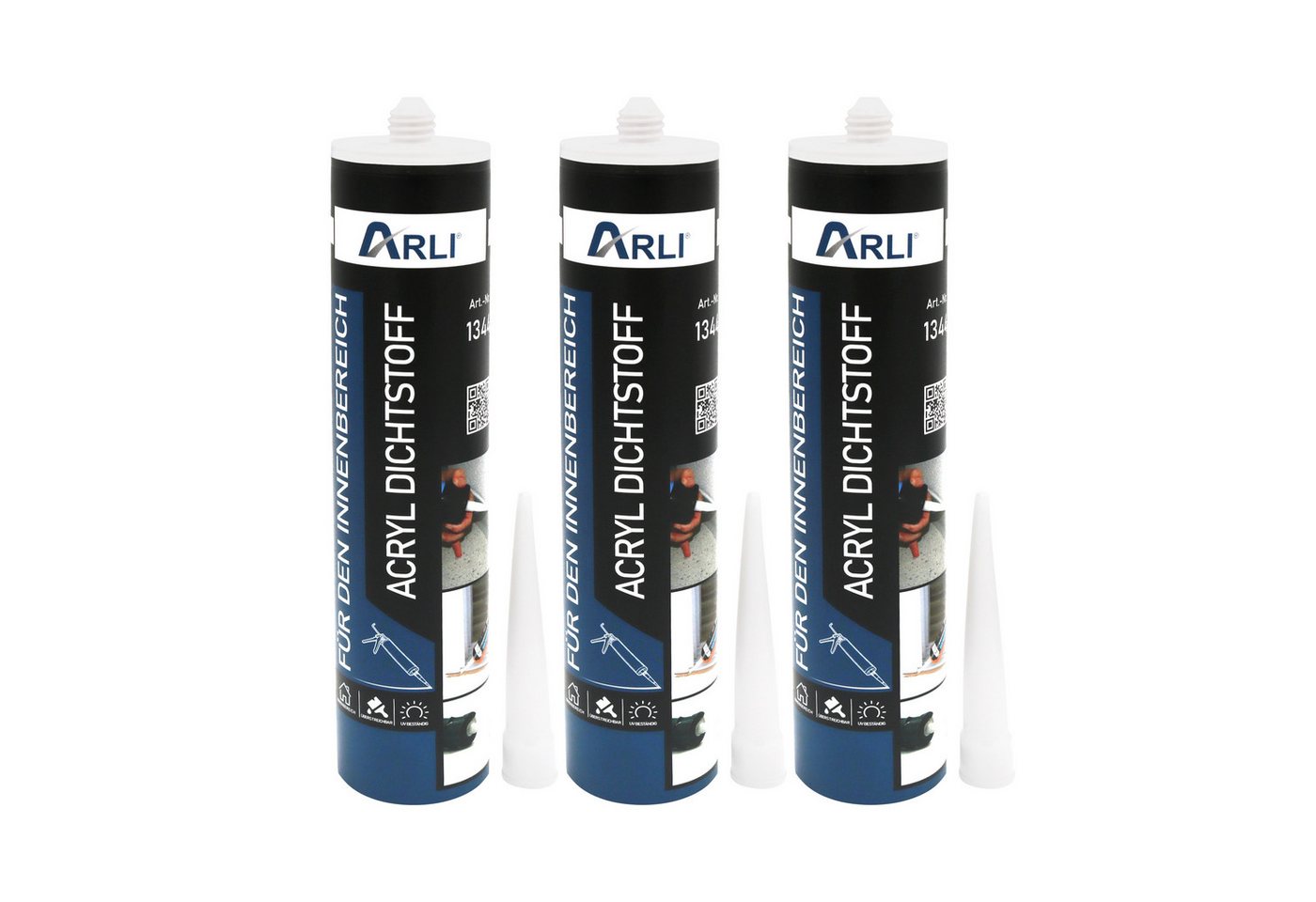 ARLI Spachtelmasse 3x Acryl 310ml Dichtstoff Universal Bauacryl, Maleracryl Fugendichter weiß Dichtstoff Bild 5