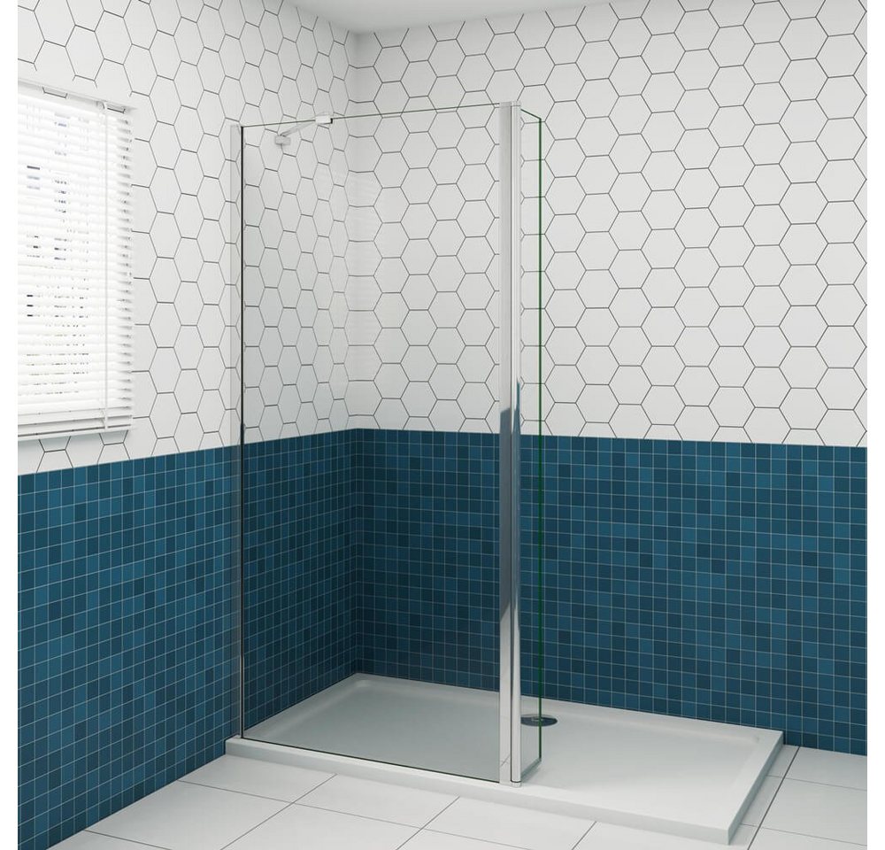 duschspa Duschwand Duschtrennwand + Flipper-Panel Walk in Dusche Duschwand Glaswand, (Set), Nano Glas Bild 5