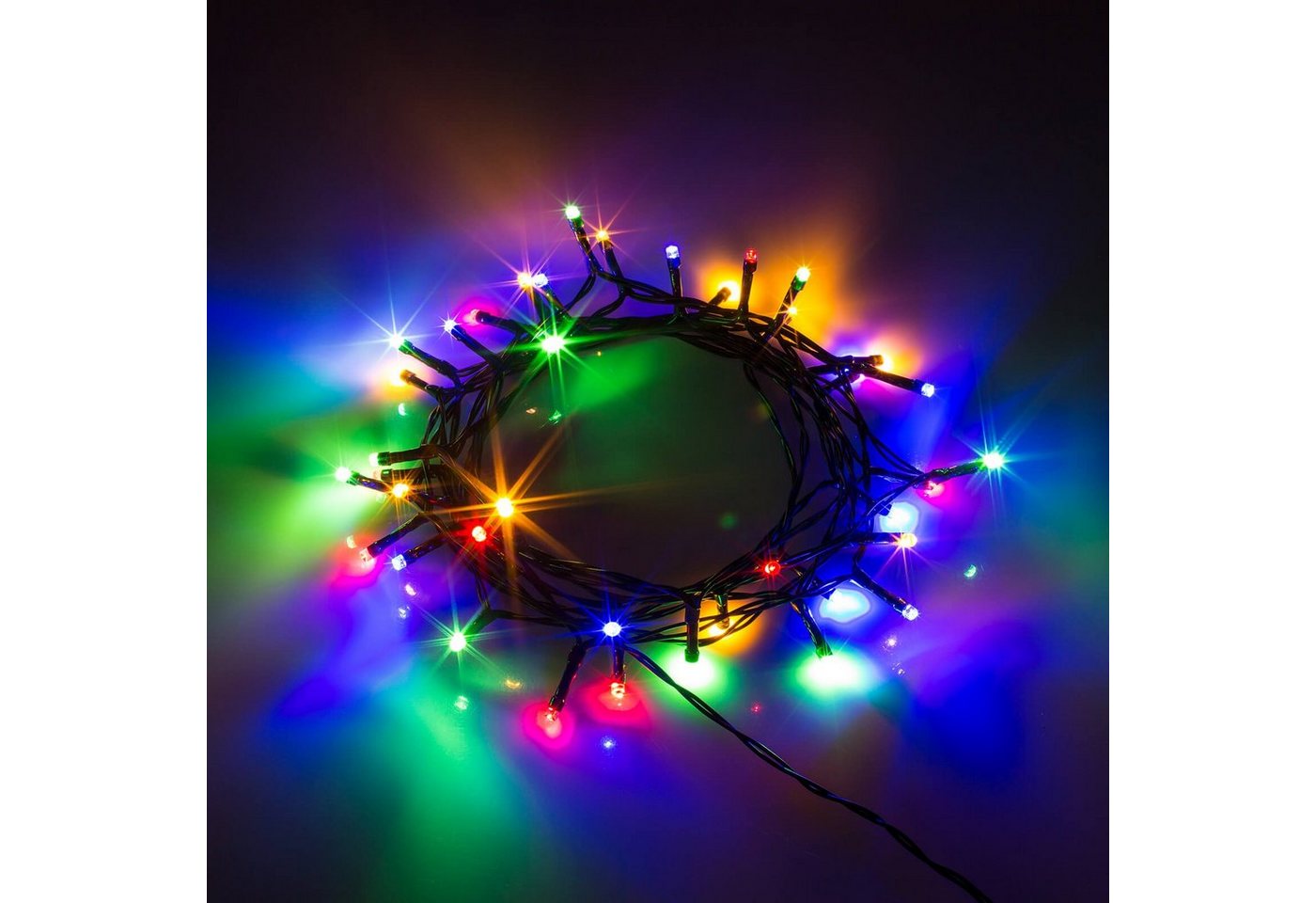 Out of the Blue LED-Lichterkette SET Innen Aussen Lichterkette 40+120 LEDs weiß+bunt mit Timer, 2er Set, 6-Stunden Timer, Weiß Bunt umstellbar, Batteriebetrieb Bild 2