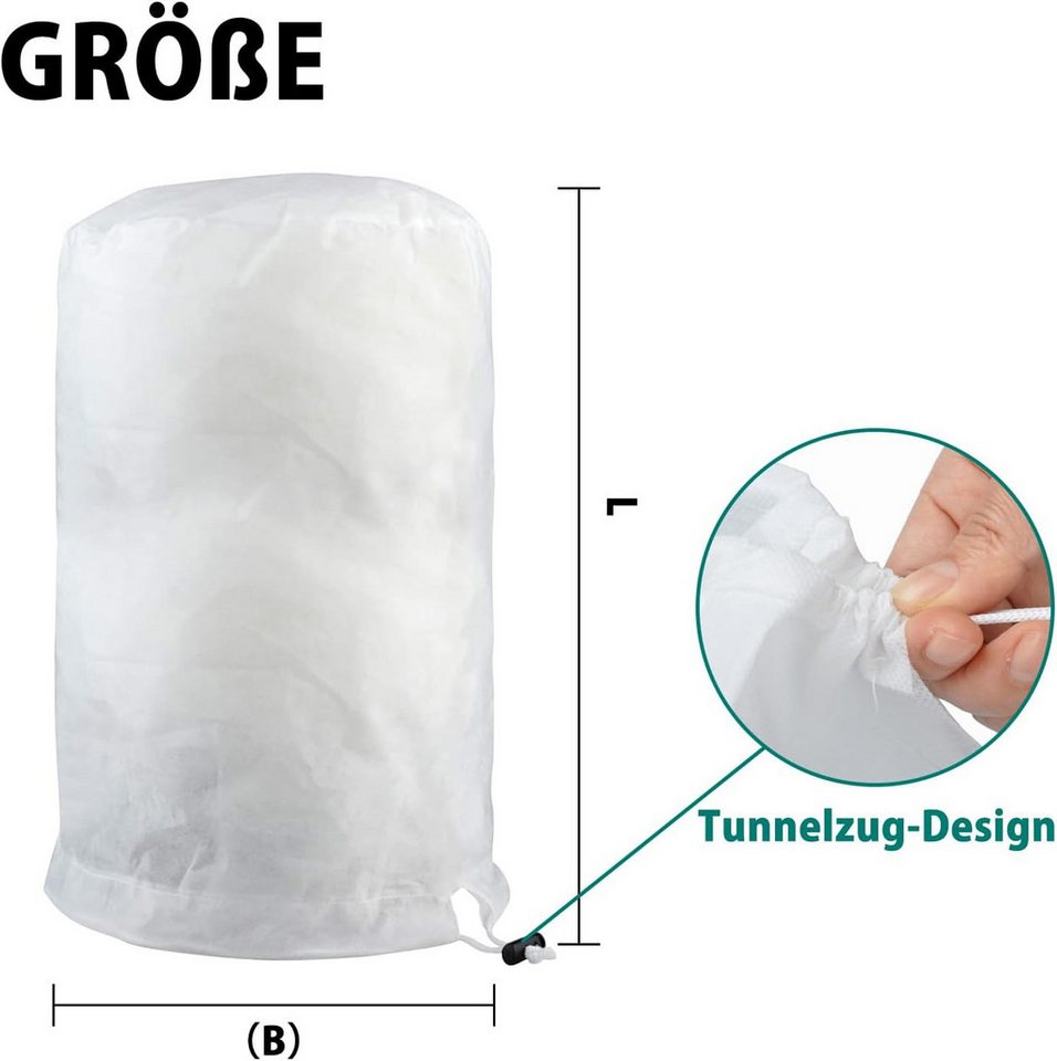 FELIXLEO Winterschutzhaube 80x100cm Winterschutz für Kübelpflanzen Frostschutz für Balkonpflanzen (1-St)