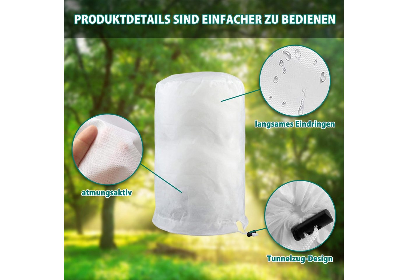 FELIXLEO Winterschutzhaube 80x100cm Winterschutz für Kübelpflanzen Frostschutz für Balkonpflanzen (1-St) Bild 2