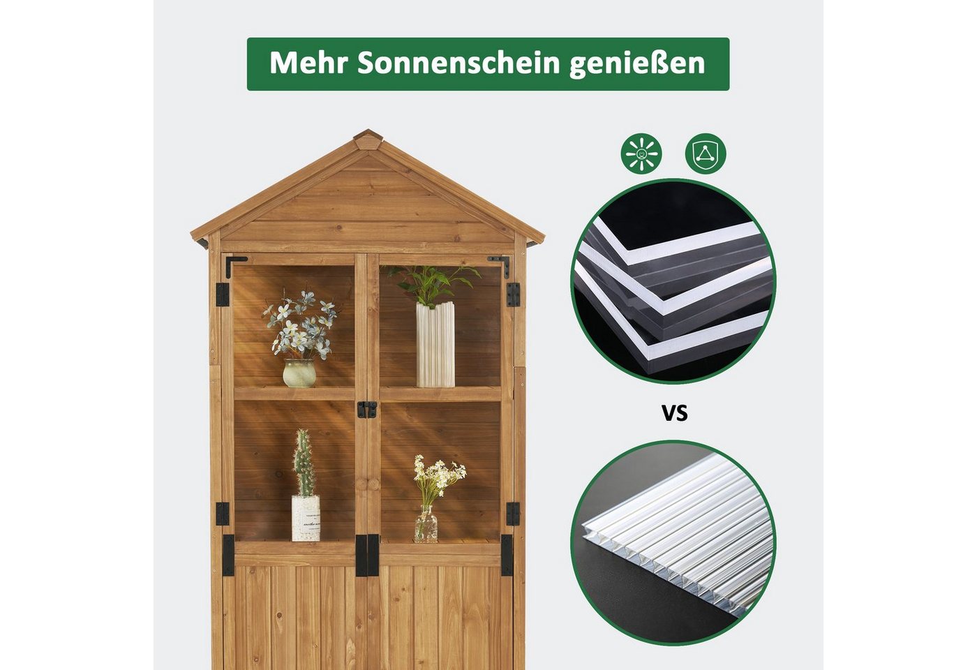 MCombo Gerätehaus MCombo Gartenschrank Werkzeugschrank 100 × 53 × 178 cm, 01111, Outdoor Gartenhaus Gerätehaus, Wetterfest, Für Balkon & Terrasse Bild 3