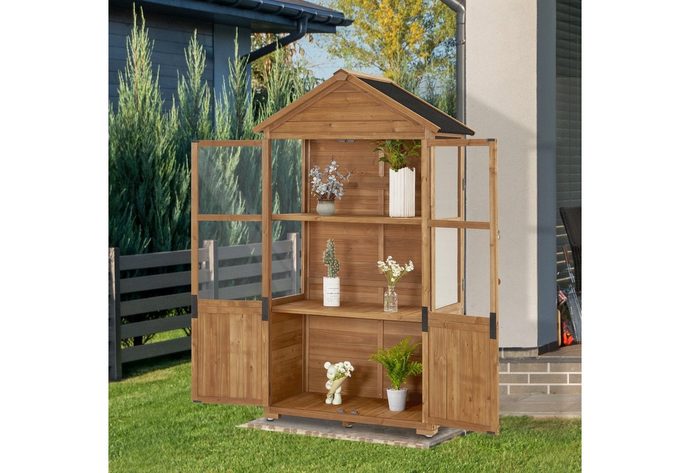 MCombo Gerätehaus MCombo Gartenschrank Werkzeugschrank 100 × 53 × 178 cm, 01111, Outdoor Gartenhaus Gerätehaus, Wetterfest, Für Balkon & Terrasse Bild 5