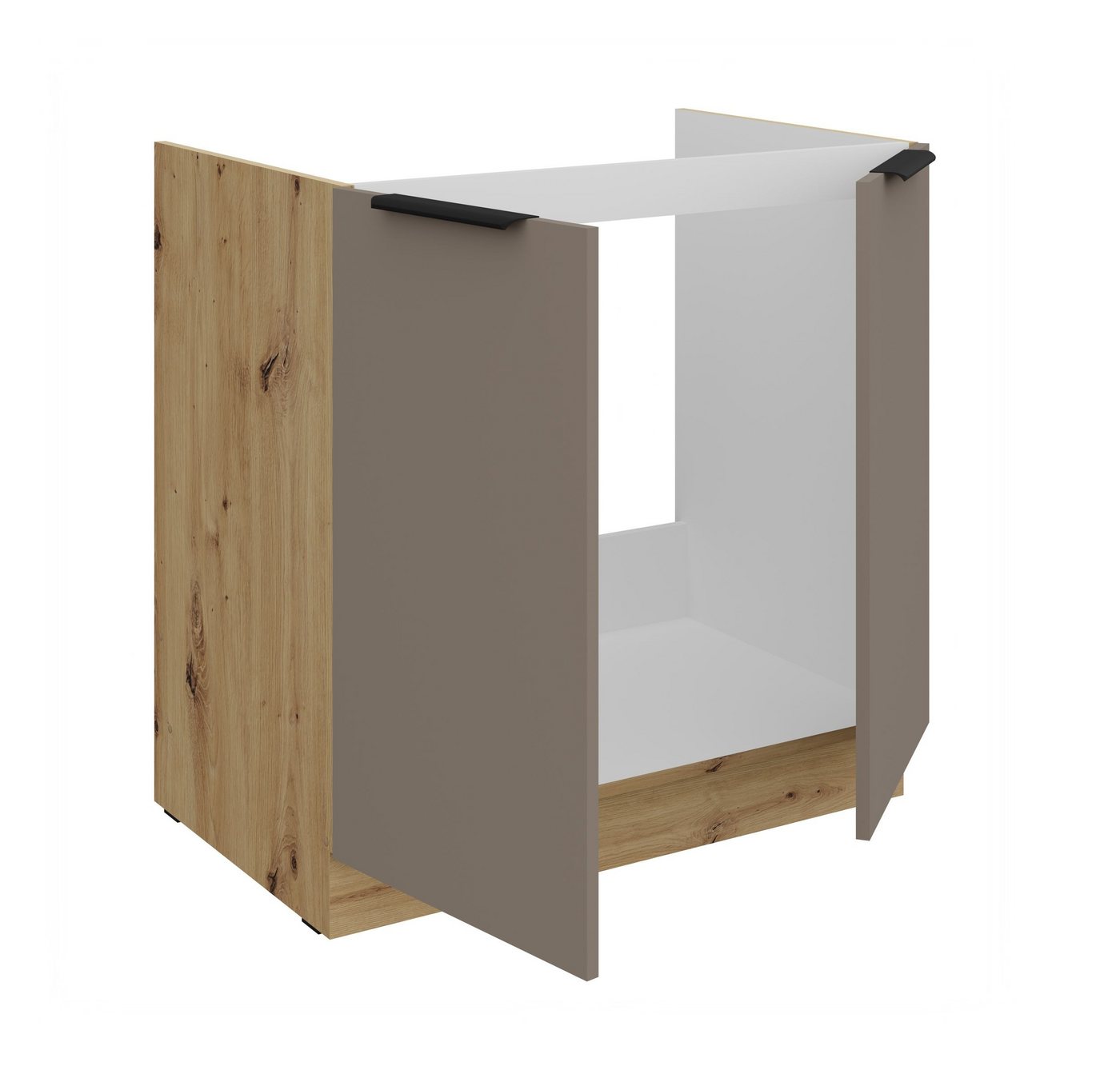 Küchen-Preisbombe Spülenunterschrank 80 cm Küche ARIA Sandgrau ultra matt Anti Fingerprint Küchenzeile Bild 3