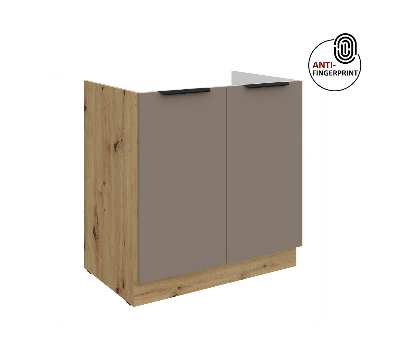 Küchen-Preisbombe Spülenunterschrank 80 cm Küche ARIA Sandgrau ultra matt Anti Fingerprint Küchenzeile Bild 5