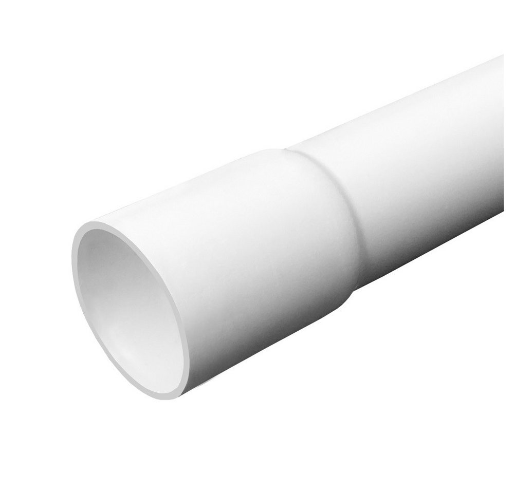 ARLI Leerrohr Installationsrohr M16 M20 M25 M32 PVC mit 40 50 25 20 Klemmschellen, (Set, 24-tlg), Elektrorohr, gemufft M20 – 24 Meter (24 Stangen à 1 m) mit 50 Klemmschellen starr