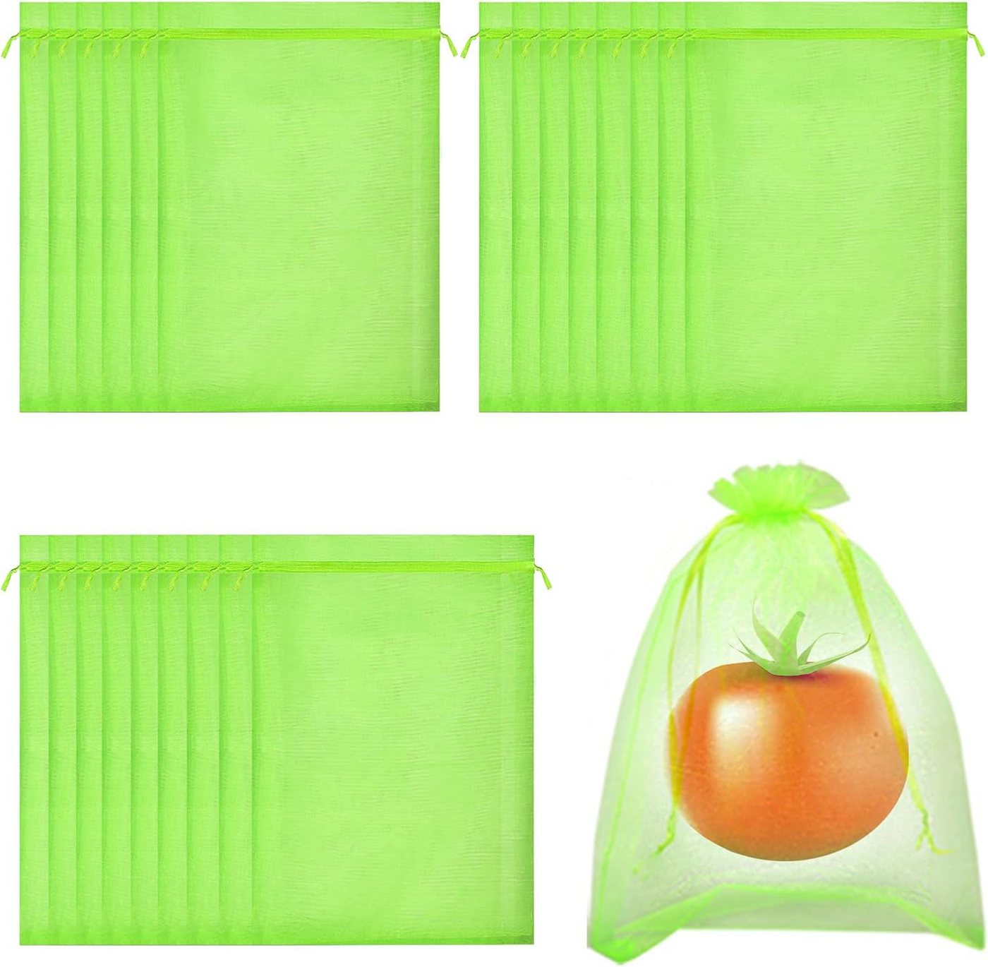 FELIXLEO Pflanzenschutzdach 50er Traubenschutzbeutel 10x15cm, Organza Obstnetz mit Zugband Bild 4