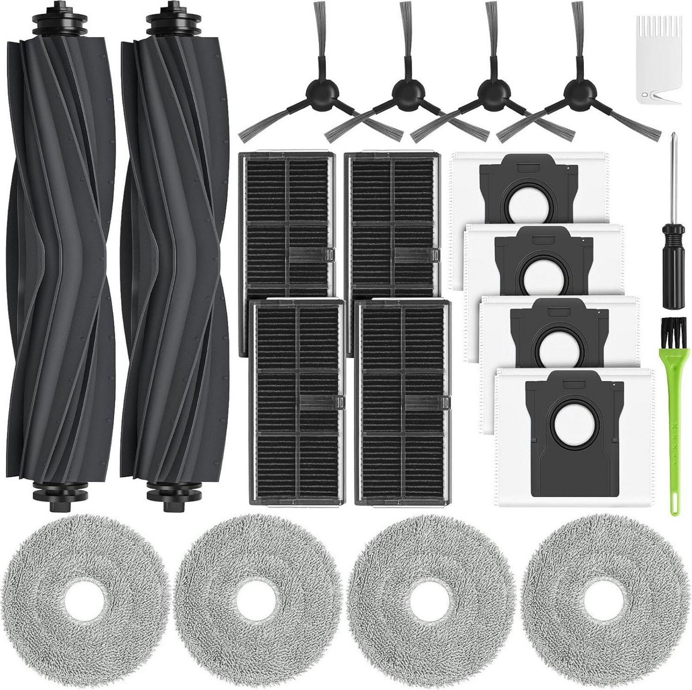 FELIXLEO Gardinenbefestigungen Ersatzteile Enthält 2 Hauptbürsten 4 Staubbeutel 4 Wischpads und 4 HEPA Filter, (1-St) Bild 3
