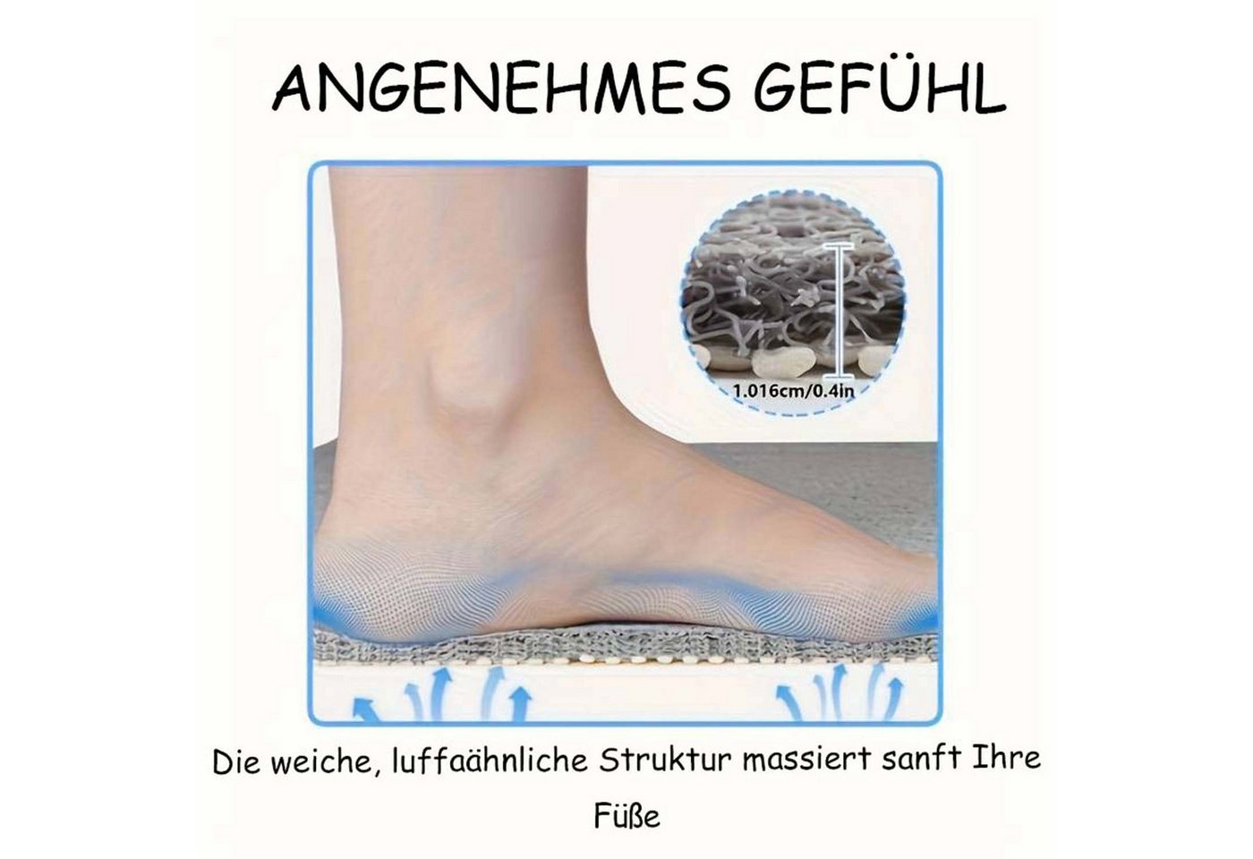 Diwzbyn Duschmatte rutschfest 53x53 cm Badewannenmatte Badematte Höhe 10 mm