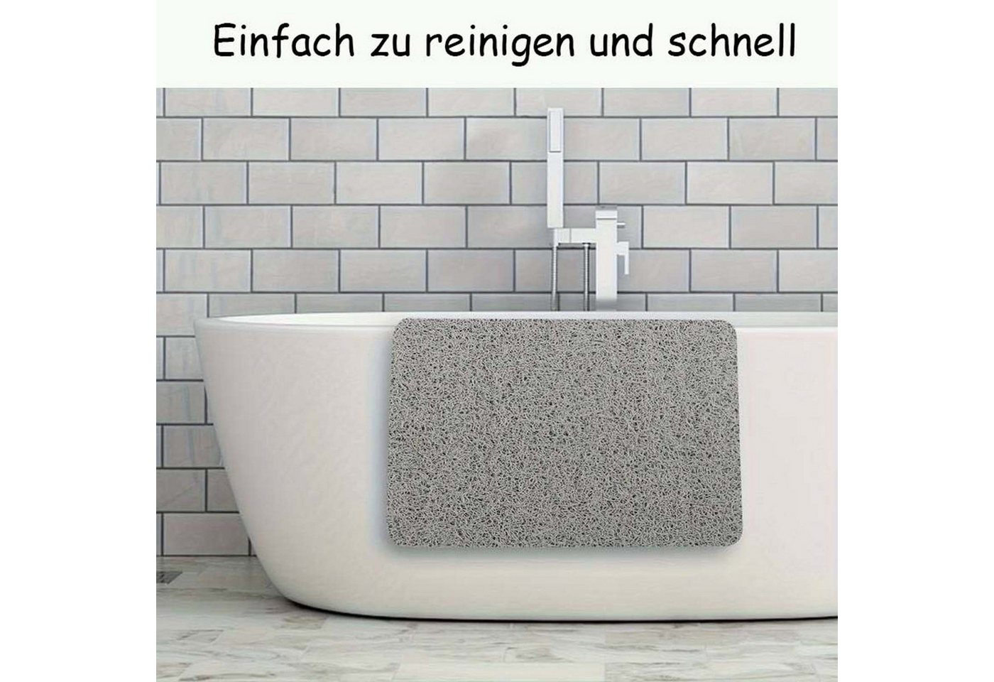 Diwzbyn Duschmatte rutschfest 53x53 cm Badewannenmatte Badematte Höhe 10 mm Bild 5