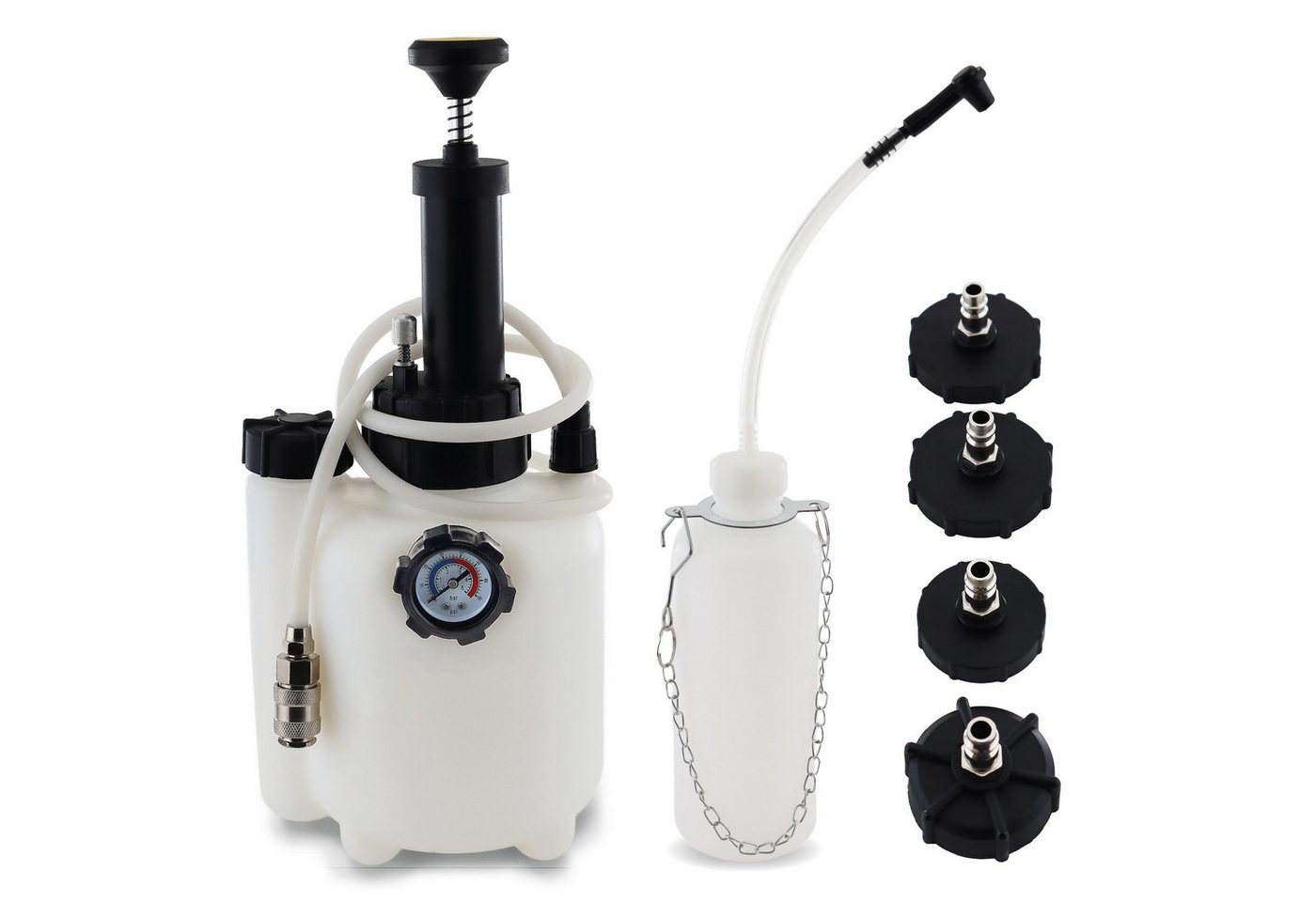 Bituxx Bremsscheiben-Richtwerkzeug Bituxx Bremsenentlüftungsgerät mit Ausgleichsbehälter 4 Adapter Bild 3