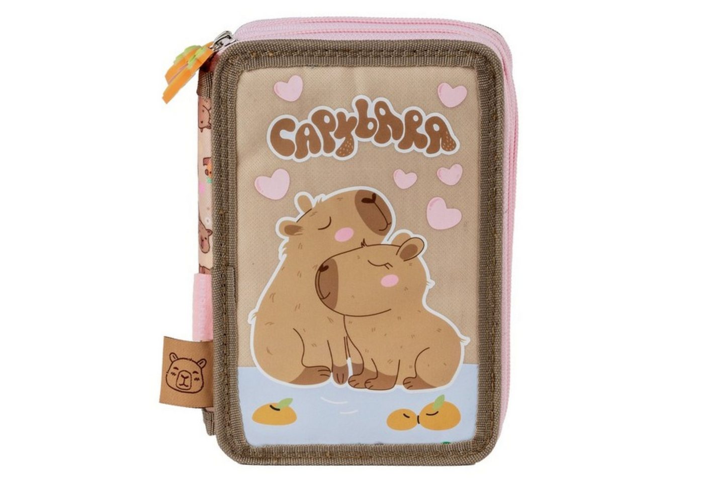 DERFORM Federmäppchen Federmäppchen 3 Fächer mit Inhalt Capybara Schulmäppchen Mädchen, (1-tlg) Bild 4