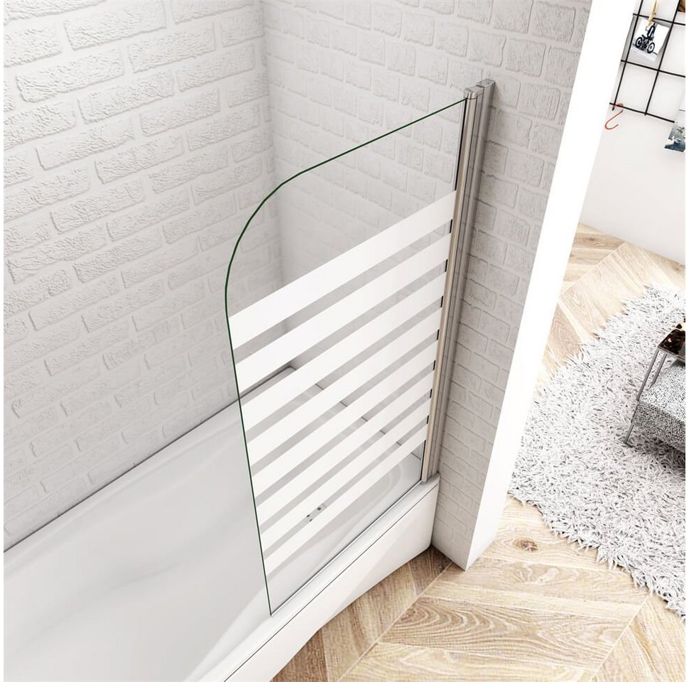 duschspa Badewannenaufsatz Badewannenaufsatz NANO Glas mit Querstreifen Drehwand Duschtrennwand, Einscheibensicherheitsglas, (Set), Glas