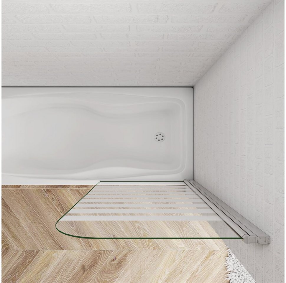 duschspa Badewannenaufsatz Badewannenaufsatz NANO Glas mit Querstreifen Drehwand Duschtrennwand, Einscheibensicherheitsglas, (Set), Glas Bild 4