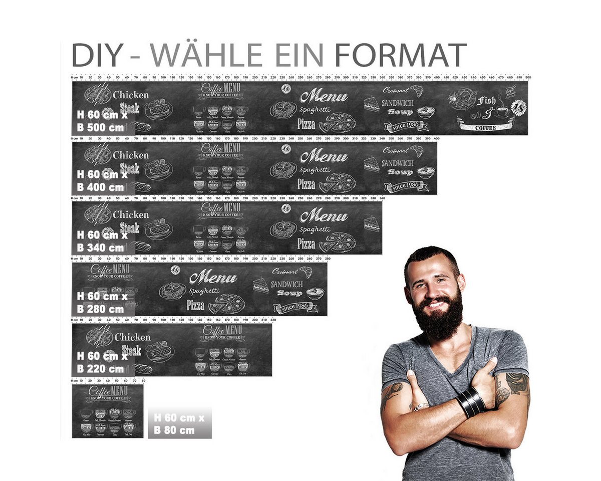Stickerprofis Küchenrückwand BISTRO MENU (Matt-Finish), (Premium), 1,5mm, selbstklebend, hält auf besonders vielen Öberflächen Bild 2