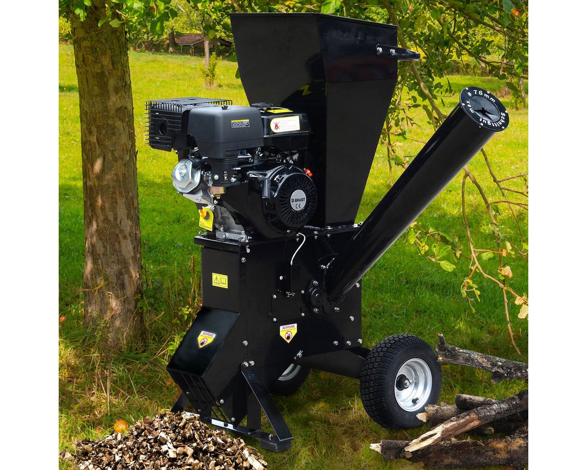 BRAST Häcksler Schredder Benzin, 2 Modelle, 2 Messersysteme mit 22 Messer, 7,6 cm max. Astdurchmesser, (5,2kW (7 PS), Transportreifen & Griff) Bild 4