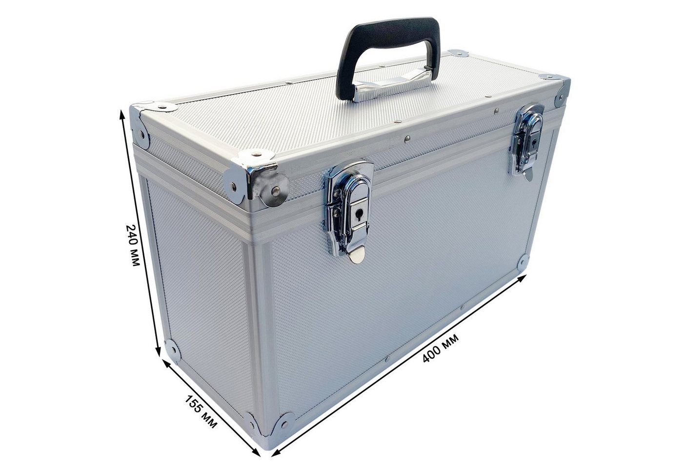 ECI Tools Werkzeugkoffer Aluminium Koffer Silber Entnehmbarer Deckel (LxBxH) 400 x155 x 240 mm Bild 4