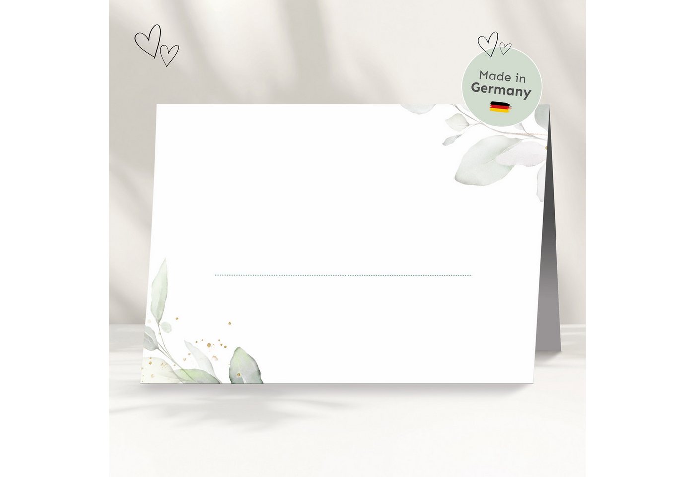 white & ivory Papierdekoration Platzkarte eukalyptus türkis, 50 Stück, beschreibbar,Tischkarten Bild 3
