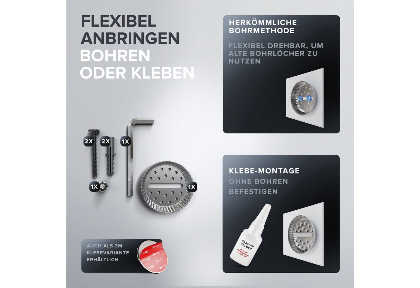 ovimar Toilettenpapierhalter Skardstind (1-St), aus Edelstahl in Gunmetal zur Zum Bohren