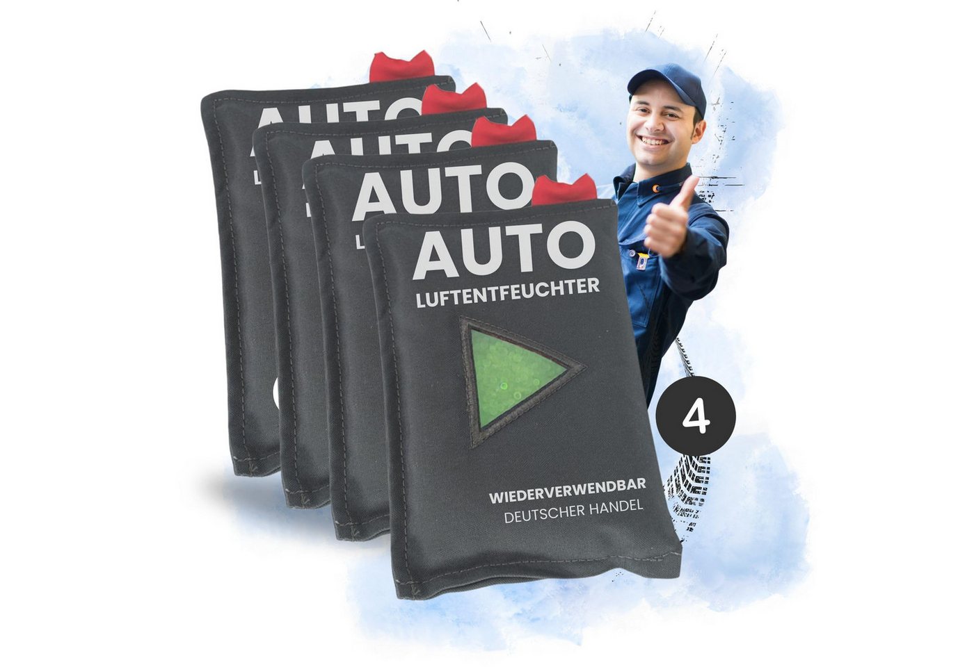 TronicXL Auto-Entfeuchter 4 Auto Luftentfeuchter Zubehör für PKW Wohnmobil Wohnwagen Entfeuchter, für PKW, LKW, Auto, Cockpit, Camping, zelt, wiederverwendbar Bild 2
