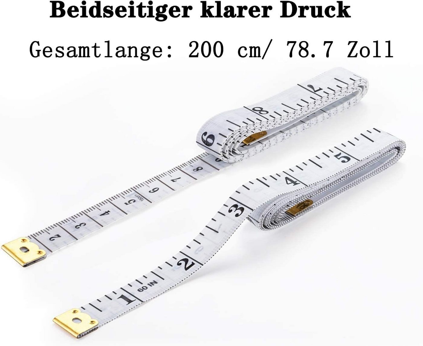 FELIXLEO Maßband 2 Bände Maßband Körper, 200cm/79 Zoll Schneidermaßband Bild 5