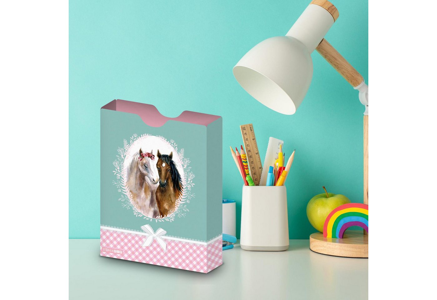 itenga Organisationsmappe itenga Heftbox DIN A4 Hochformat aus PP Motiv Pferd