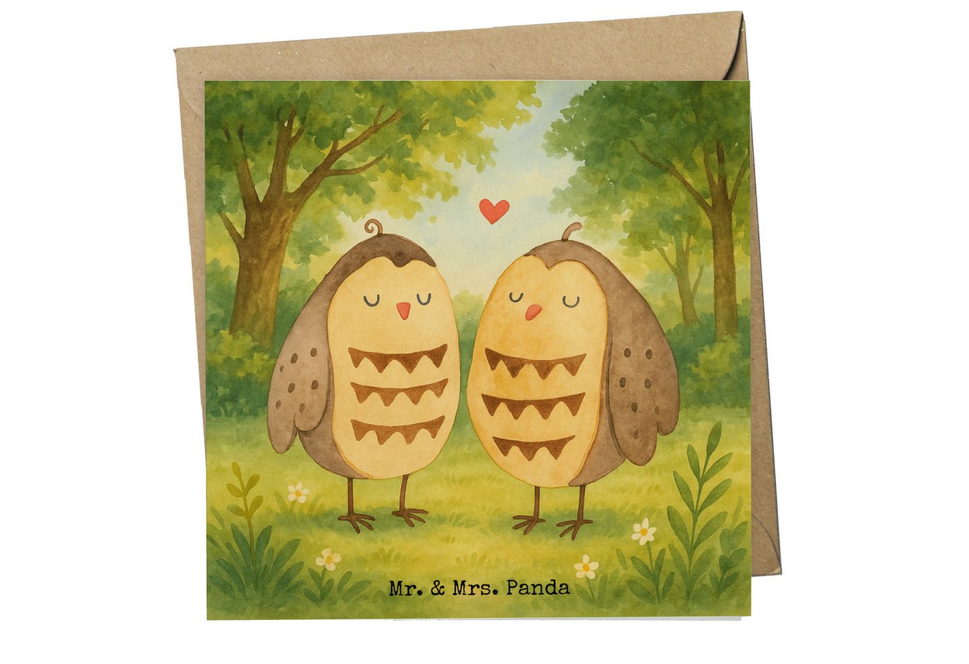 Mr. & Mrs. Panda Grußkarte Eulen Liebe Design, Grußkarte, Weiß, faltkarte, doppelkarte, Paar, Kl, Liebe Spruch Hochzeit Spruch Freund Bild 2