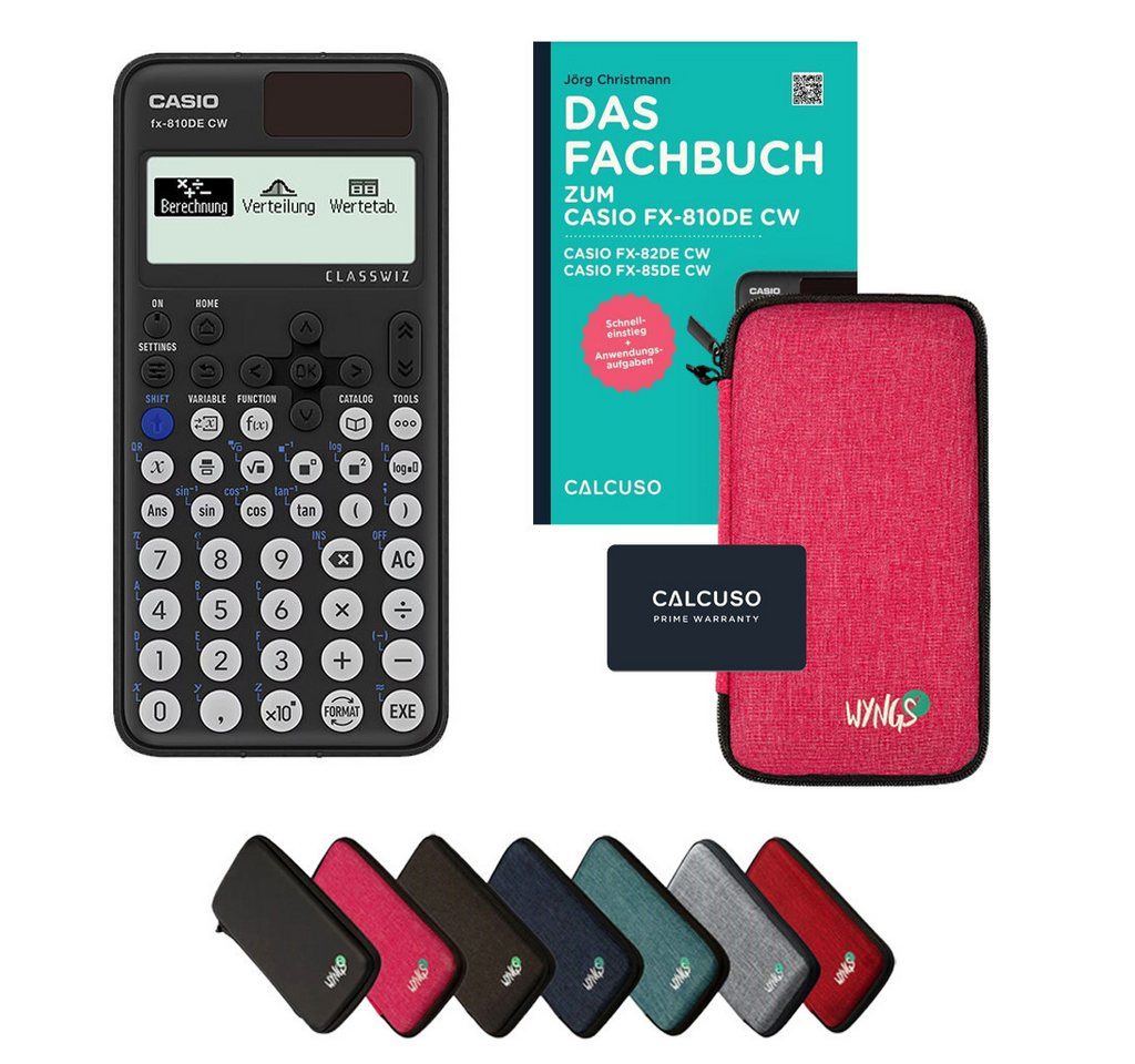 CASIO Taschenrechner fx-810DE CW inkl. Schutztasche Pink & Fachbuch (96 Seiten, DIN A5) Bild 2