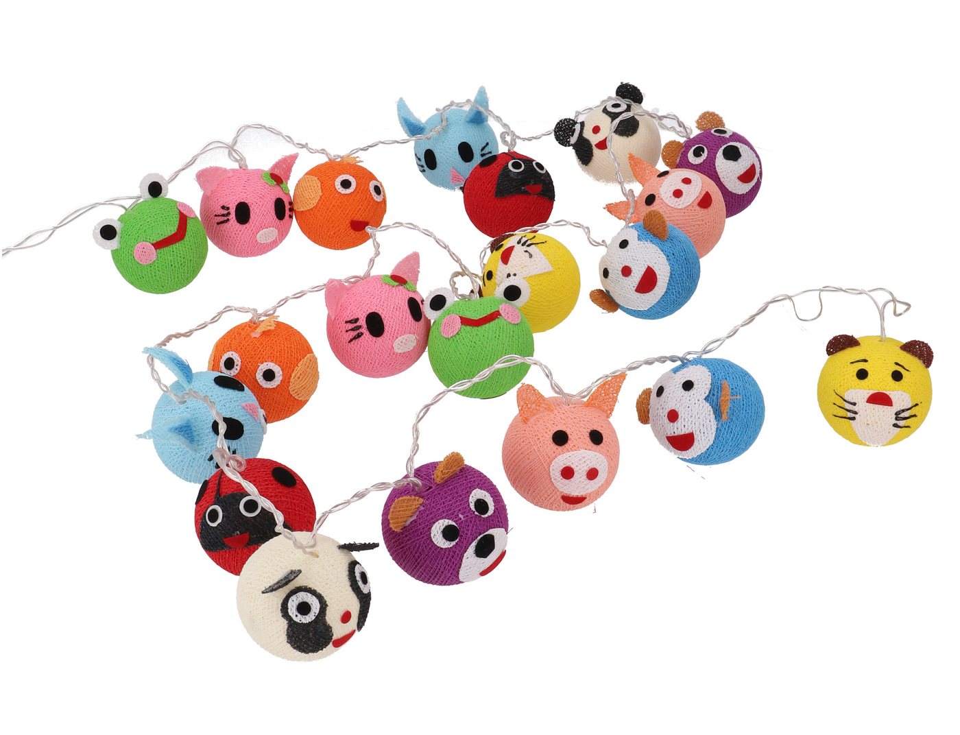 Guru-Shop LED-Lichterkette LED Lichterkette für Kids, 20 Stoffbällen mit..