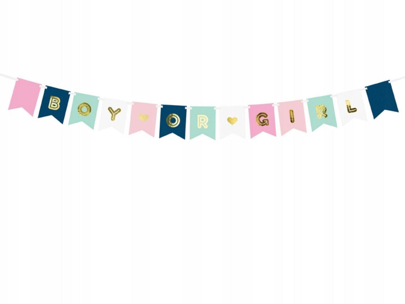partydeco Girlande "Boy or Girl Baby Shower Banner, 175 cm – Perfekte Deko Bild 3