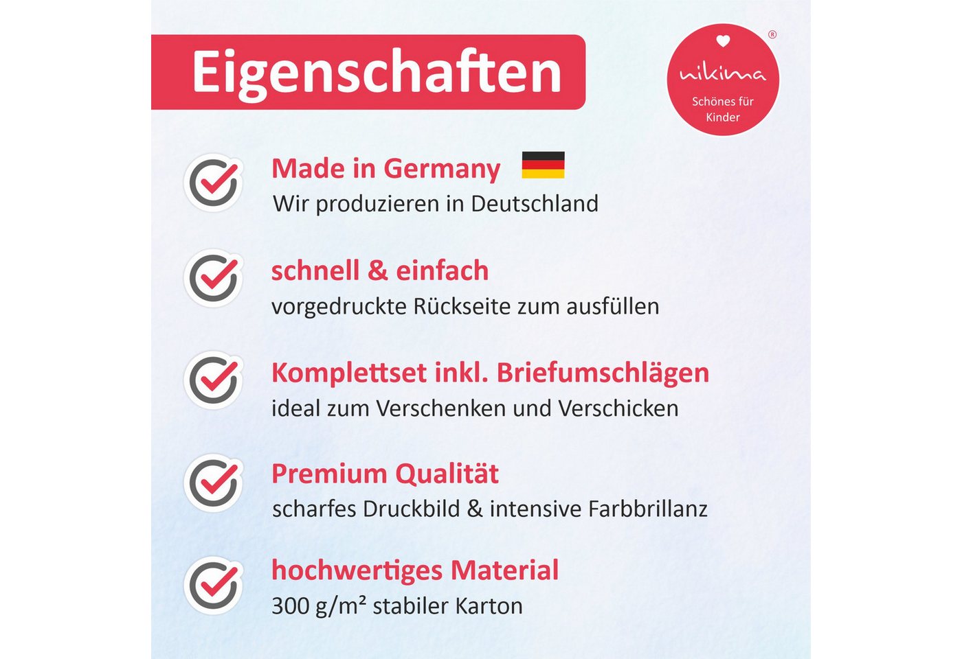nikima Einladungskarten 10 Einladungskarten Reh Hirsch Luftballon inkl. Umschlag Bild 4