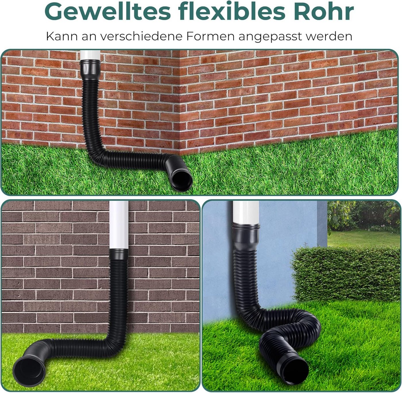 FELIXLEO Schlauchverlängerung Gutter Flexible Downpipe Extension,for Downpipe 80/100 mm (1 Piece)