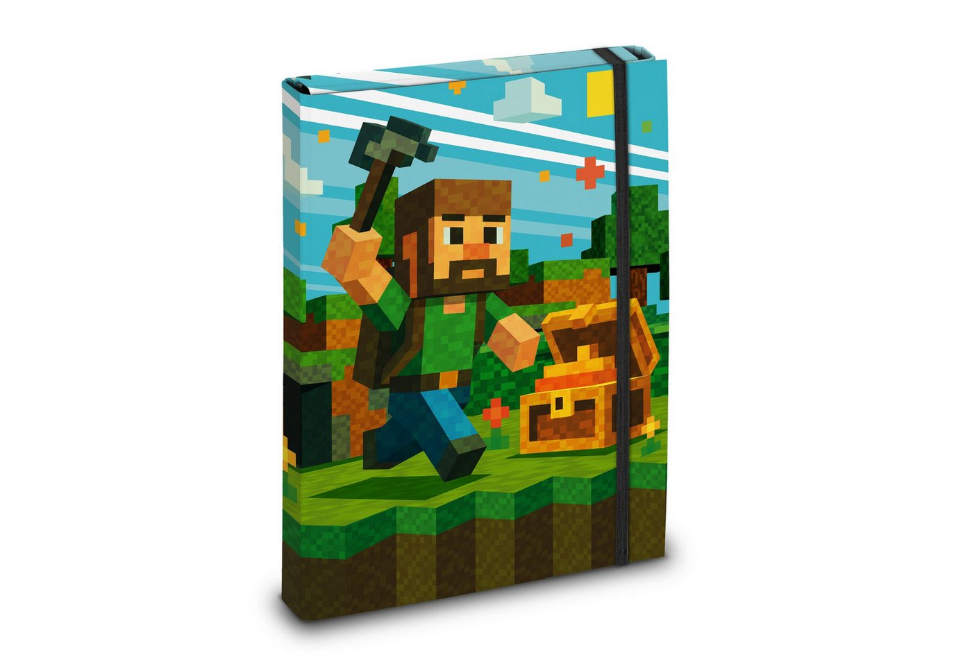 itenga Organisationsmappe itenga Heftbox Motiv Blockgame Pixel DIN A4 Rückenbreite: 30 mm