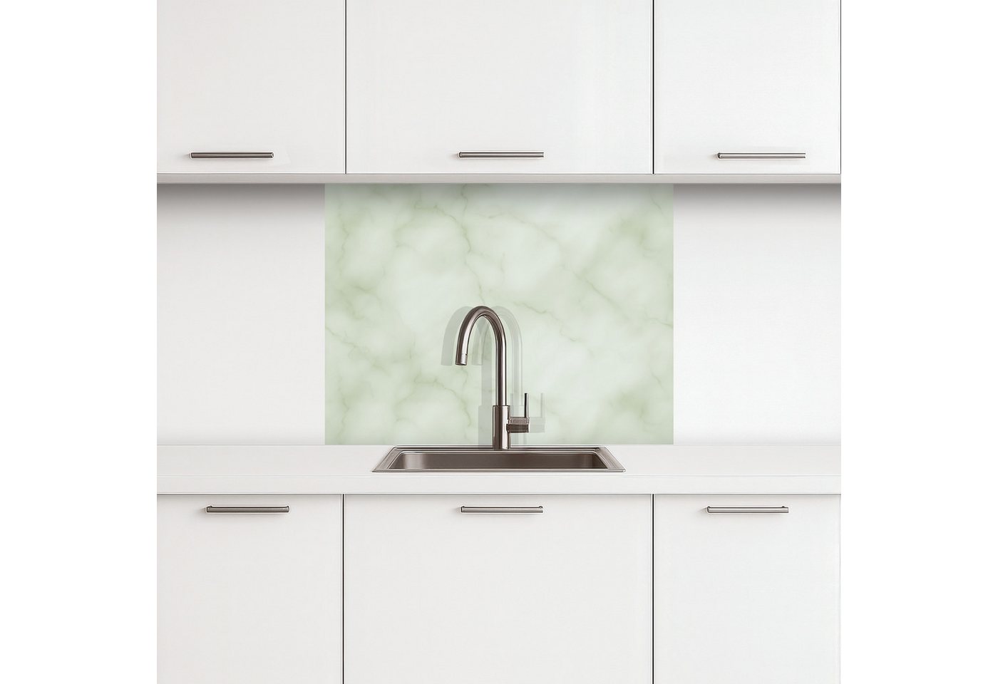 KitchenYeah Küchenrückwand selbstklebend (keine Folie) Grün - Marmor - Adern, (1-tlg), Spritzschutz, Küche, Rückwand, Küchenwand, Küchenfront, 80x60 cm Bild 5