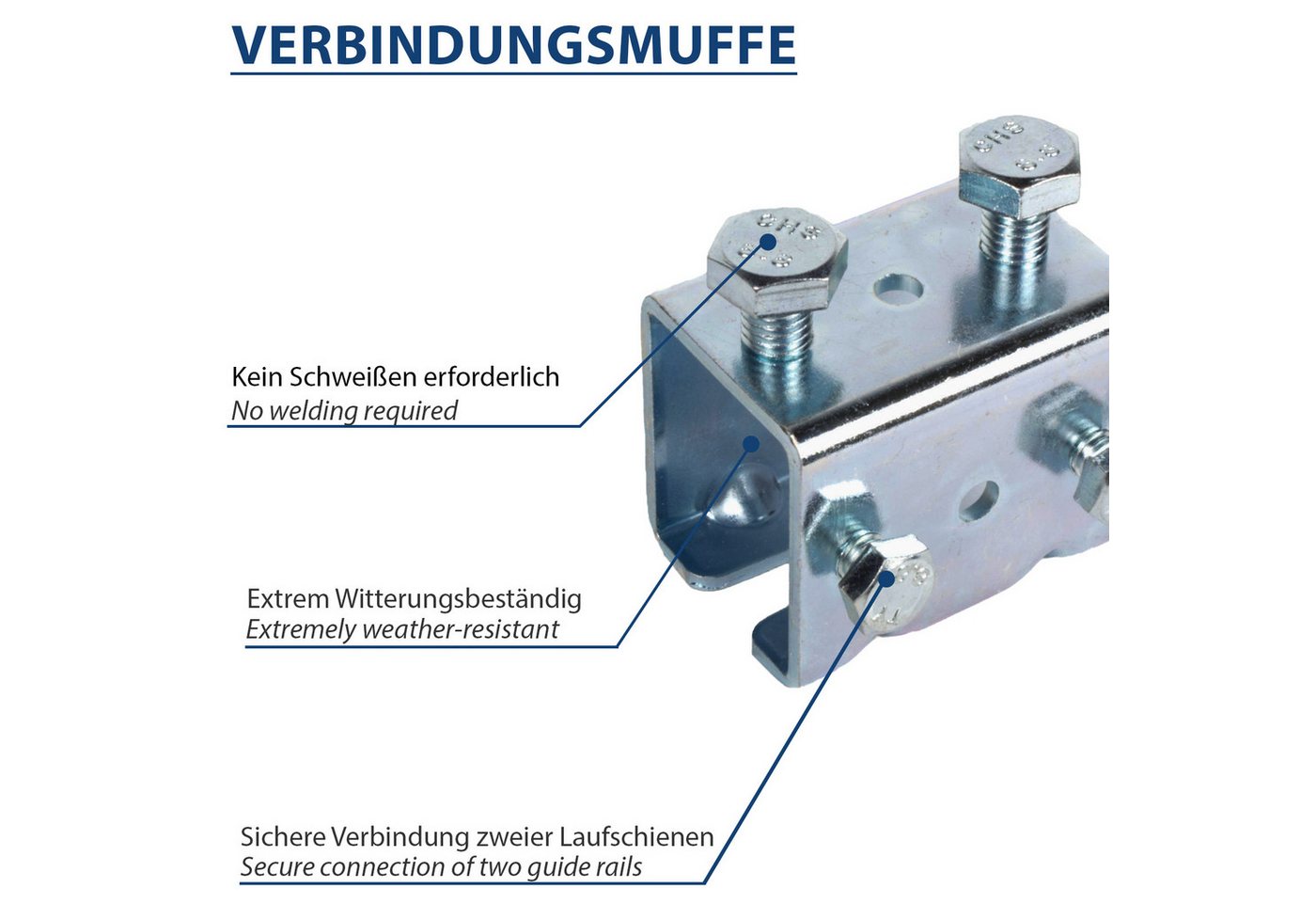 ATTAS Schiebetür Schiebetürsystem mit Laufschienen, Rollen für Schiebetüren & Tore (Set, inkl. Laufwagen), Schiebetür Beschlag Bild 3