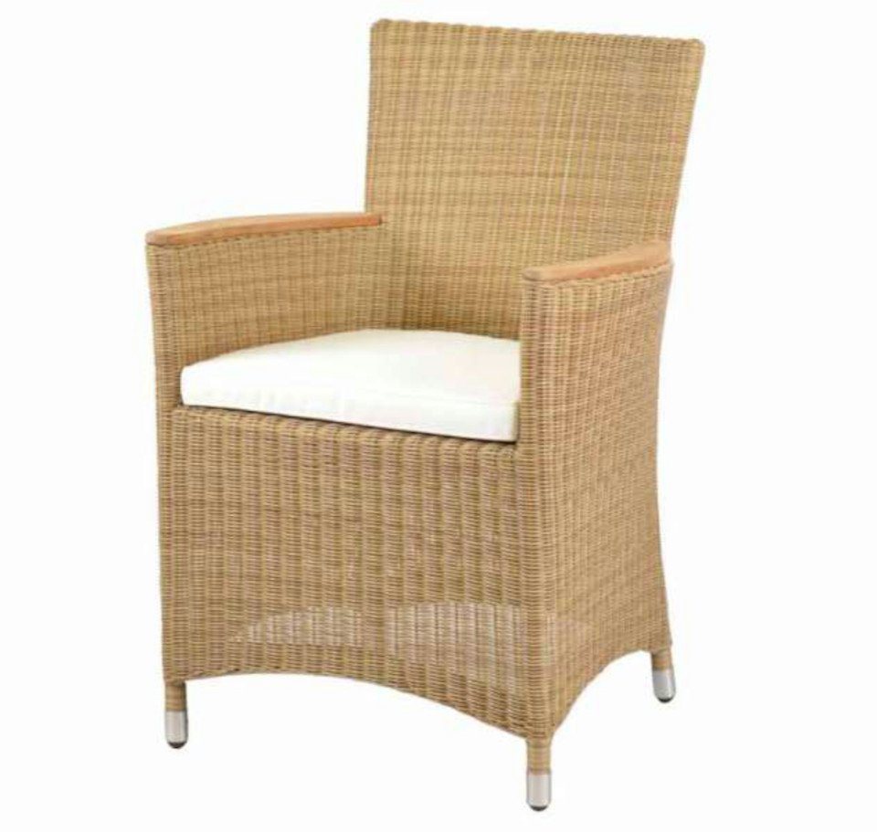 Kai Wiechmann Gartensessel Hochwertiger Polyrattan Geflechtsessel als wetterfester Rattansessel, moderner Polyrattan Gartenstuhl in Cream Bild 5