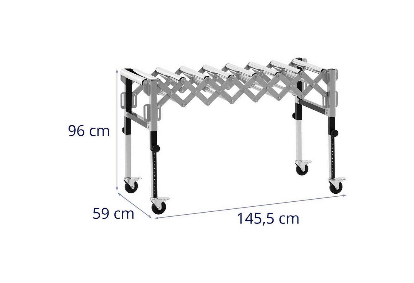 MSW Werkbank Mobile Rollenbahn 9 Rollen Förderanlage 130 kg 147 cm faltbar Bild 2
