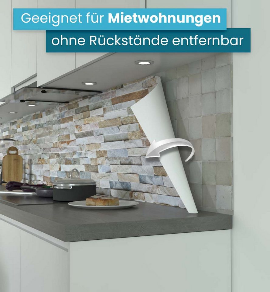 MyMaxxi Küchenrückwand Küchenrückwand selbstklebend Bunter Naturstein Spritzschutz Folie, (Klebefolie passend geschnitten und gerollt B 220 cm x H 60 cm), Bunter Naturstein B 220 cm x H 60 cm Bild 3