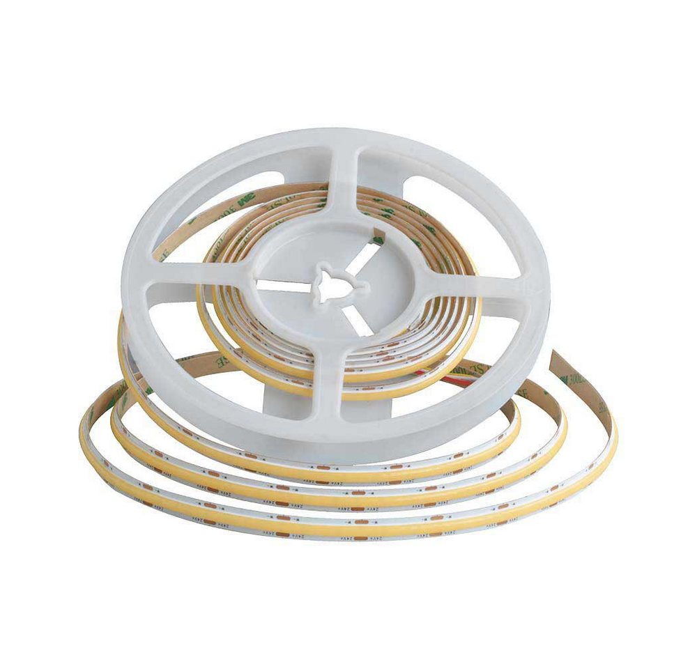 V-TAC LED Stripe COB LED Streifen DC 24V LED Strips mit 480 LEDs 8mm Breite 5 oder 10 m, 120w, 11000 Lumen, Warmweiß 2700K, dimmbar, 10 x 0,008 m (LxB), IP20