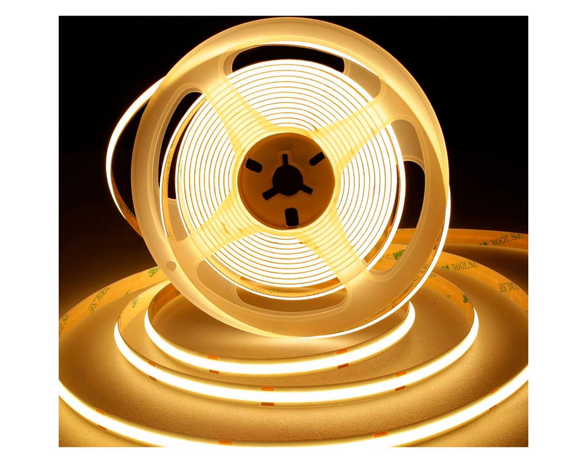V-TAC LED Stripe COB LED Streifen DC 24V LED Strips mit 480 LEDs 8mm Breite 5 oder 10 m, 120w, 11000 Lumen, Warmweiß 2700K, dimmbar, 10 x 0,008 m (LxB), IP20 Bild 3