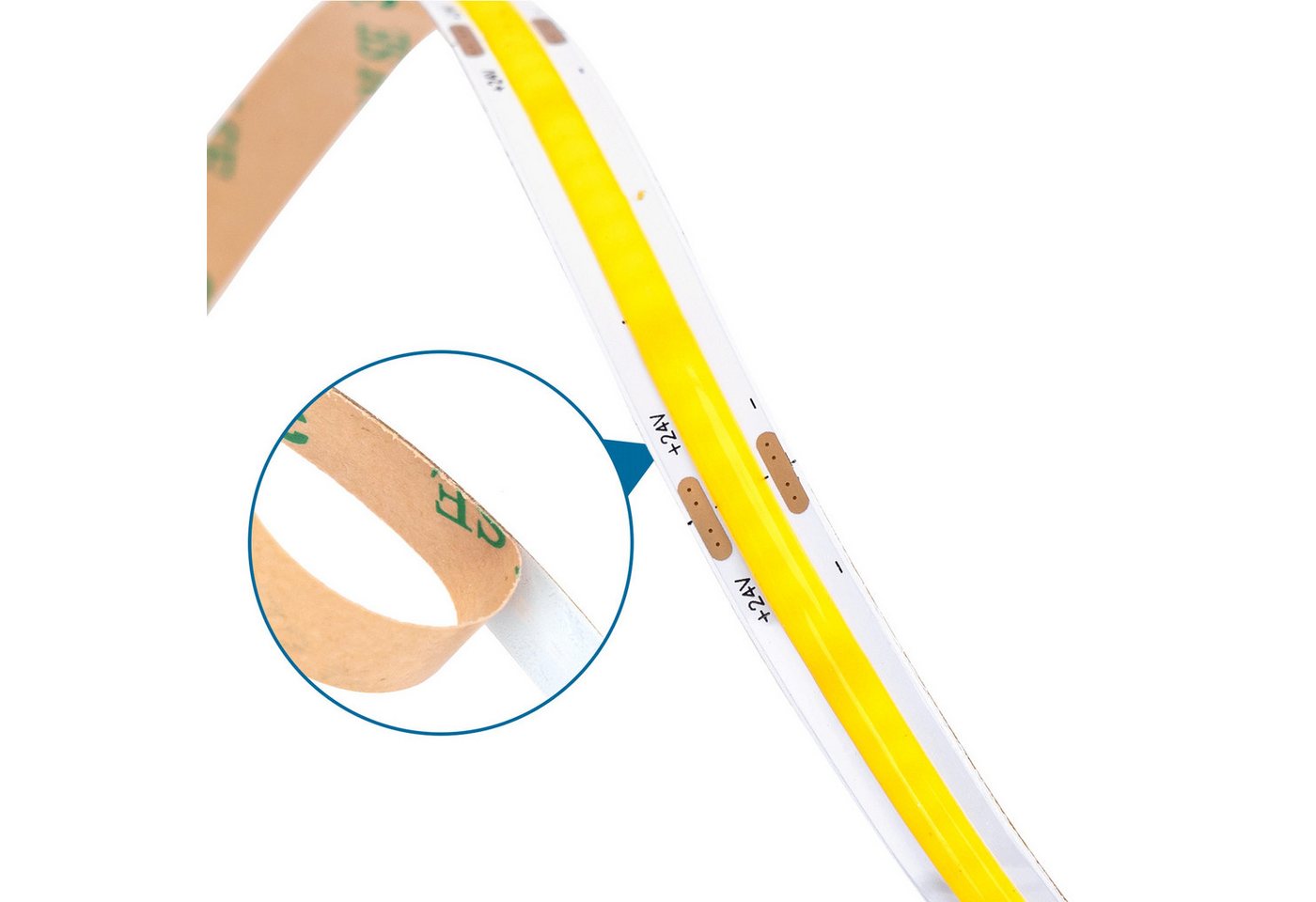 V-TAC LED Stripe COB LED Streifen DC 24V LED Strips mit 480 LEDs 8mm Breite 5 oder 10 m, 120w, 11000 Lumen, Warmweiß 2700K, dimmbar, 10 x 0,008 m (LxB), IP20 Bild 5